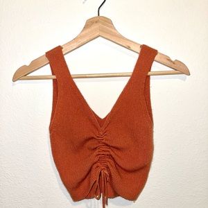 Ruched Orange Tank, Size SMALL